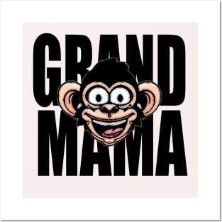 Pop Art Grand Mama Cute Monkey Posters and Art